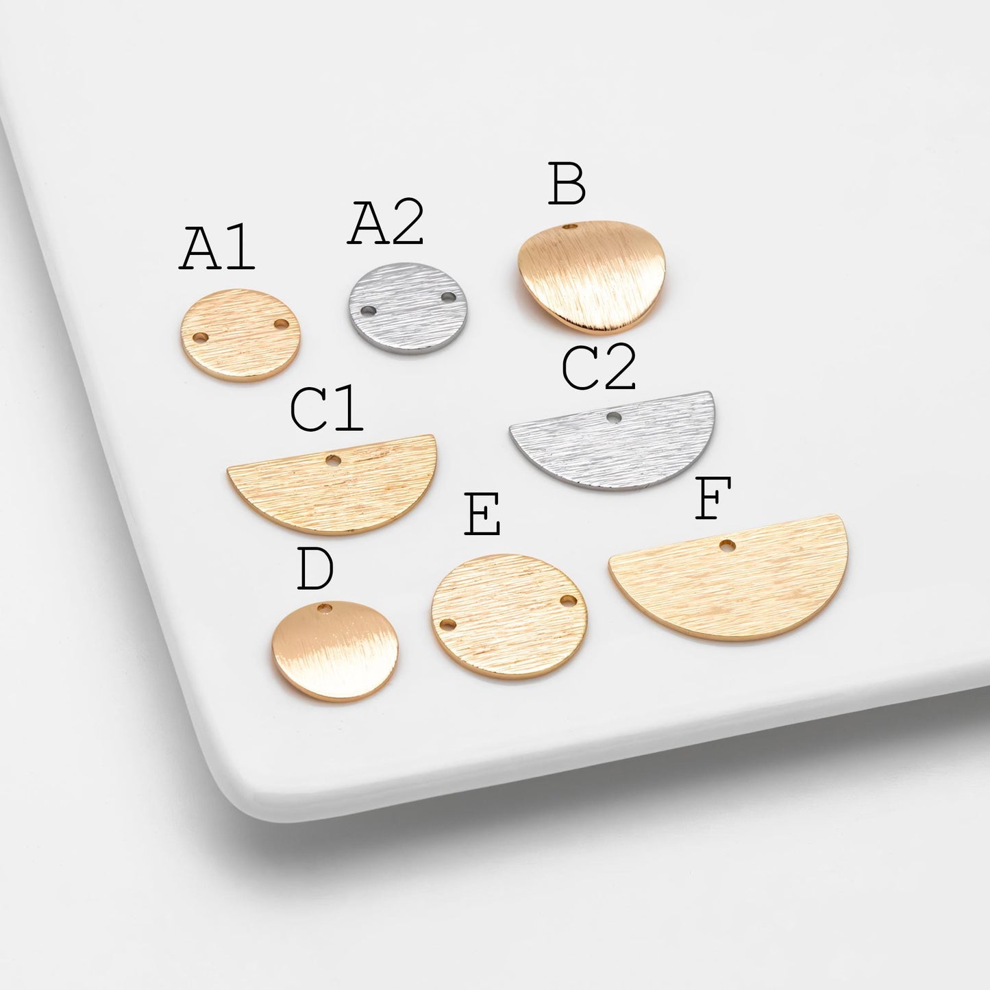 10pcs Gold/ Silver Brushed Geometric Charm Connectors, 18K Gold/ Rhodium Plated Brass Earring Findings (GB-3817)