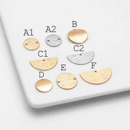 10pcs Gold/ Silver Brushed Geometric Charm Connectors, 18K Gold/ Rhodium Plated Brass Earring Findings (GB-3817)