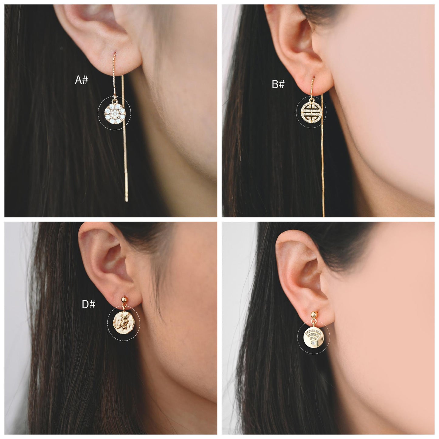 4pcs Gold Round Disc Charms , 18K Gold plated Brass, Jewelry Making, Diy Material, Jewelry Supplies (GB-3464)