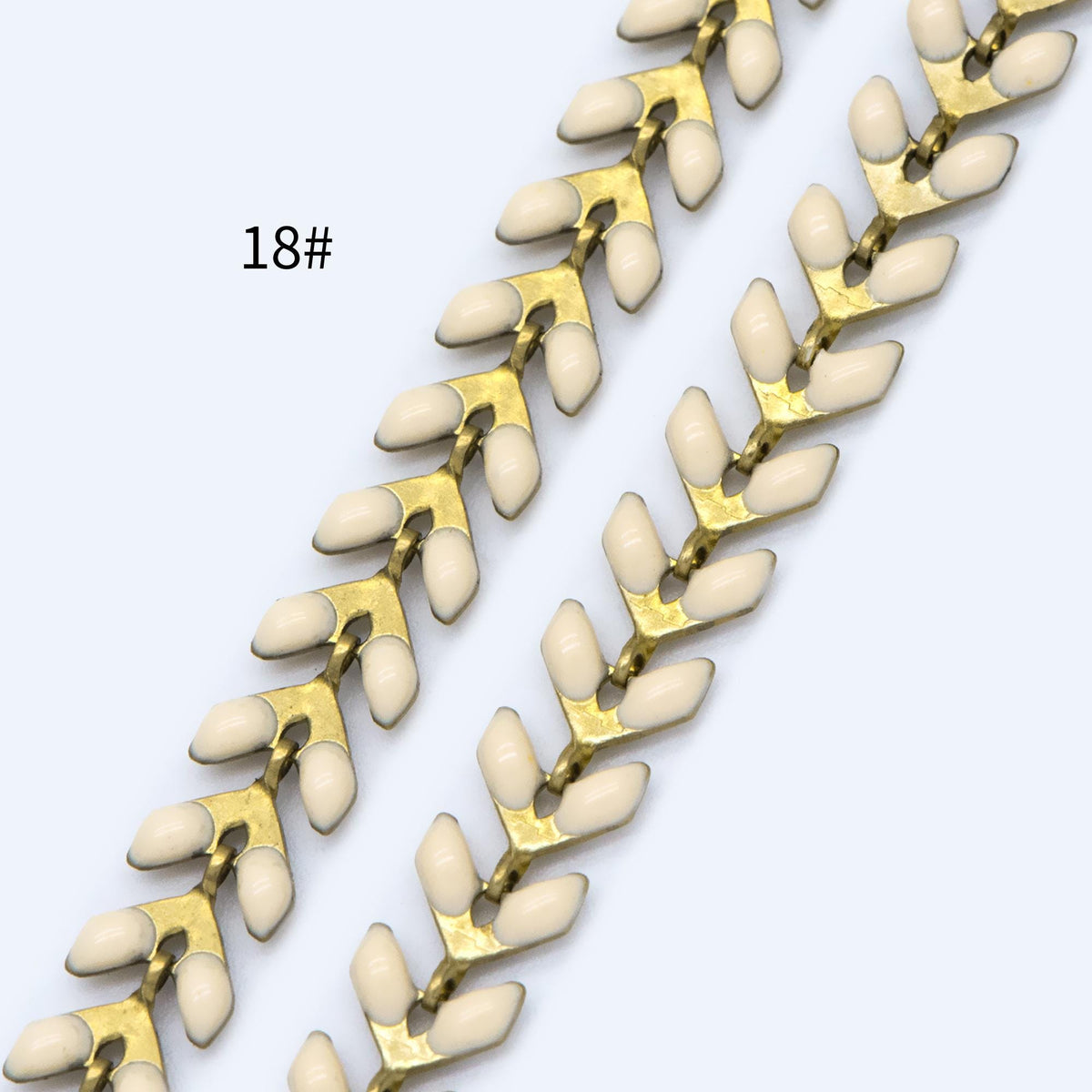 Mint Green Enamel Brass Arrow Chain 6mm, Flat Chevron Chain, Herringbone Fish bone Designer Chain (#LK-048)/ 1 Meter=3.3ft
