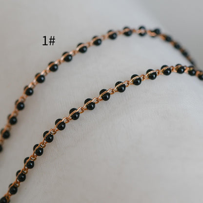 Enamel Brass Chain 2.5mm Thin, Unplated Brass Designer Chains (#LK-050)/ 1 meter