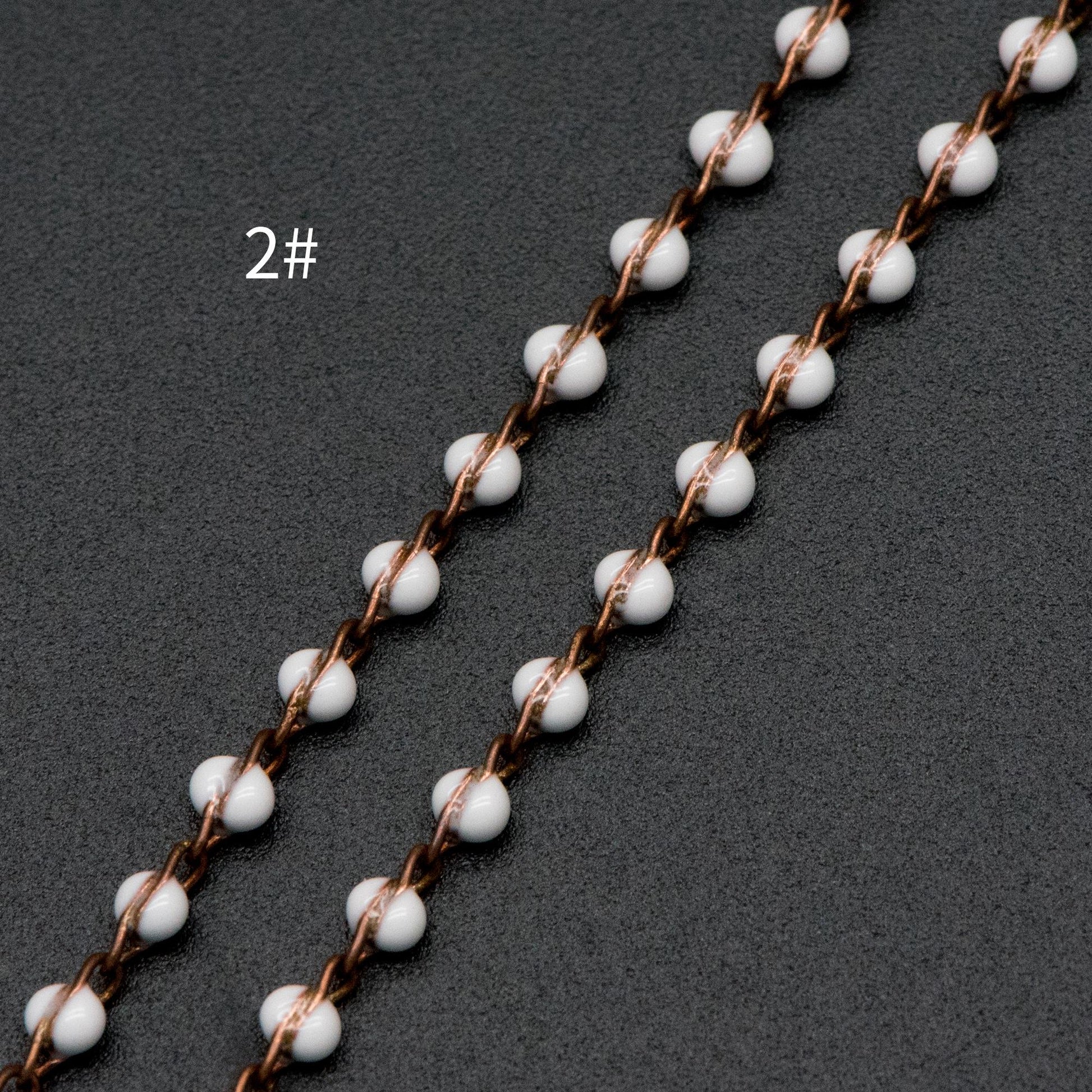 Enamel Brass Chain 2.5mm Thin, Unplated Brass Designer Chains (#LK-050)/ 1 meter