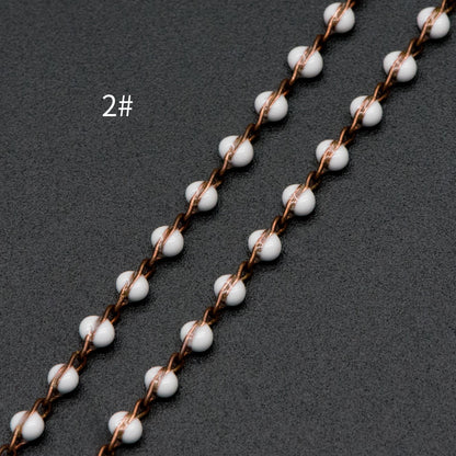 Enamel Brass Chain 2.5mm Thin, Unplated Brass Designer Chains (#LK-050)/ 1 meter