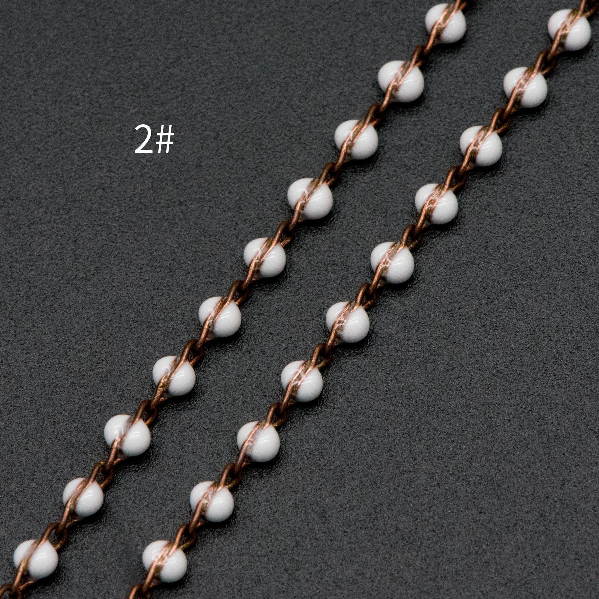Enamel Brass Chain 2.5mm Thin, Unplated Brass Designer Chains (#LK-050)/ 1 meter