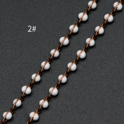Enamel Brass Chain 2.5mm Thin, Unplated Brass Designer Chains (#LK-050)/ 1 meter