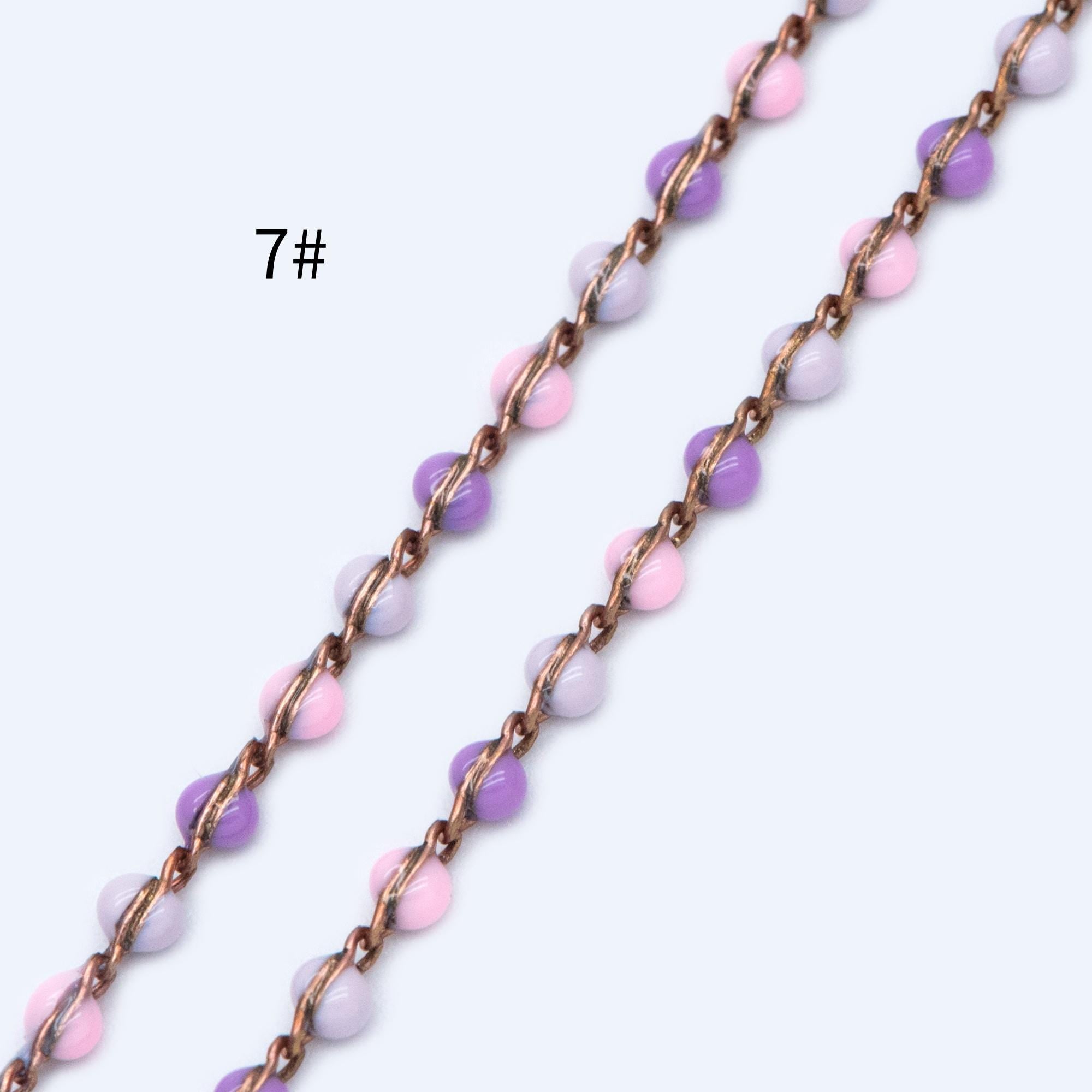 Enamel Brass Chain 2.5mm Thin, Unplated Brass Designer Chains (#LK-050)/ 1 meter