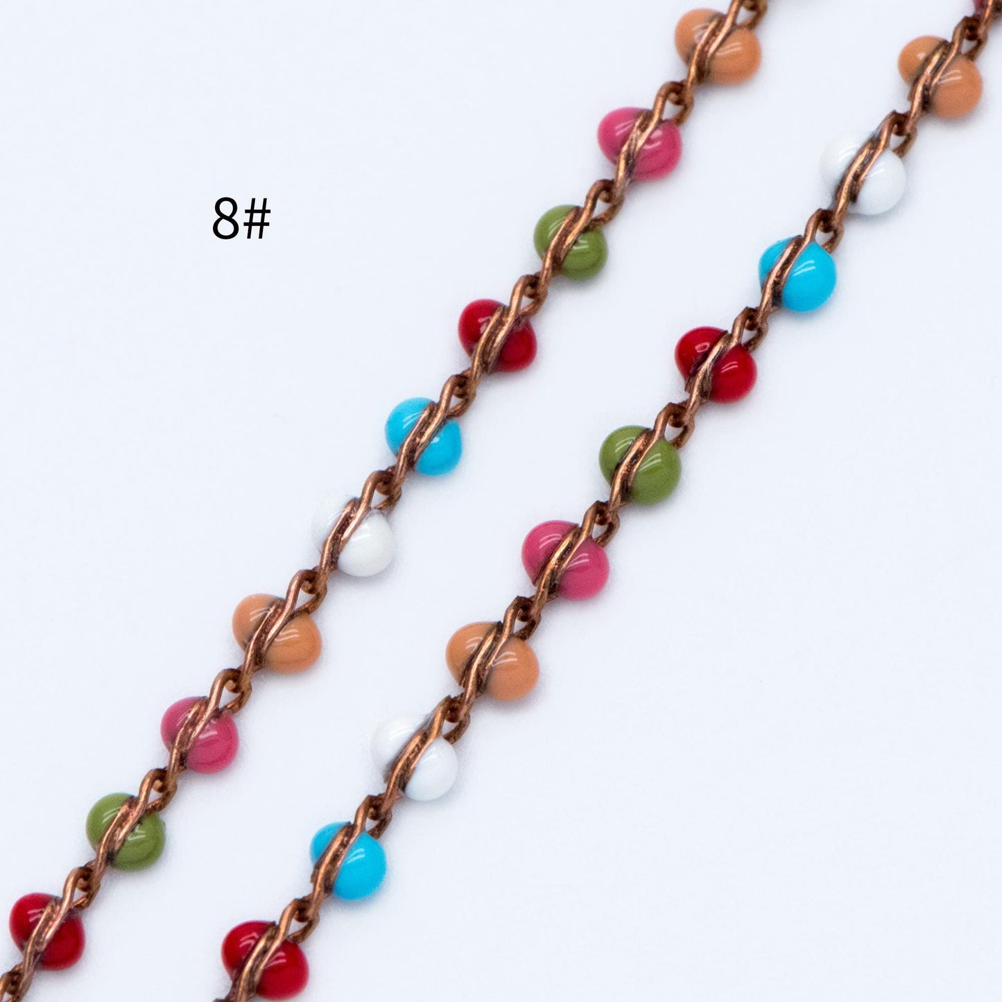 Enamel Brass Chain 2.5mm Thin, Unplated Brass Designer Chains (#LK-050)/ 1 meter