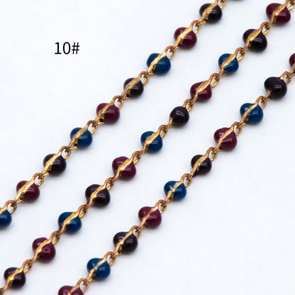 Enamel Brass Chain 2.5mm Thin, Unplated Brass Designer Chains (#LK-050)/ 1 meter