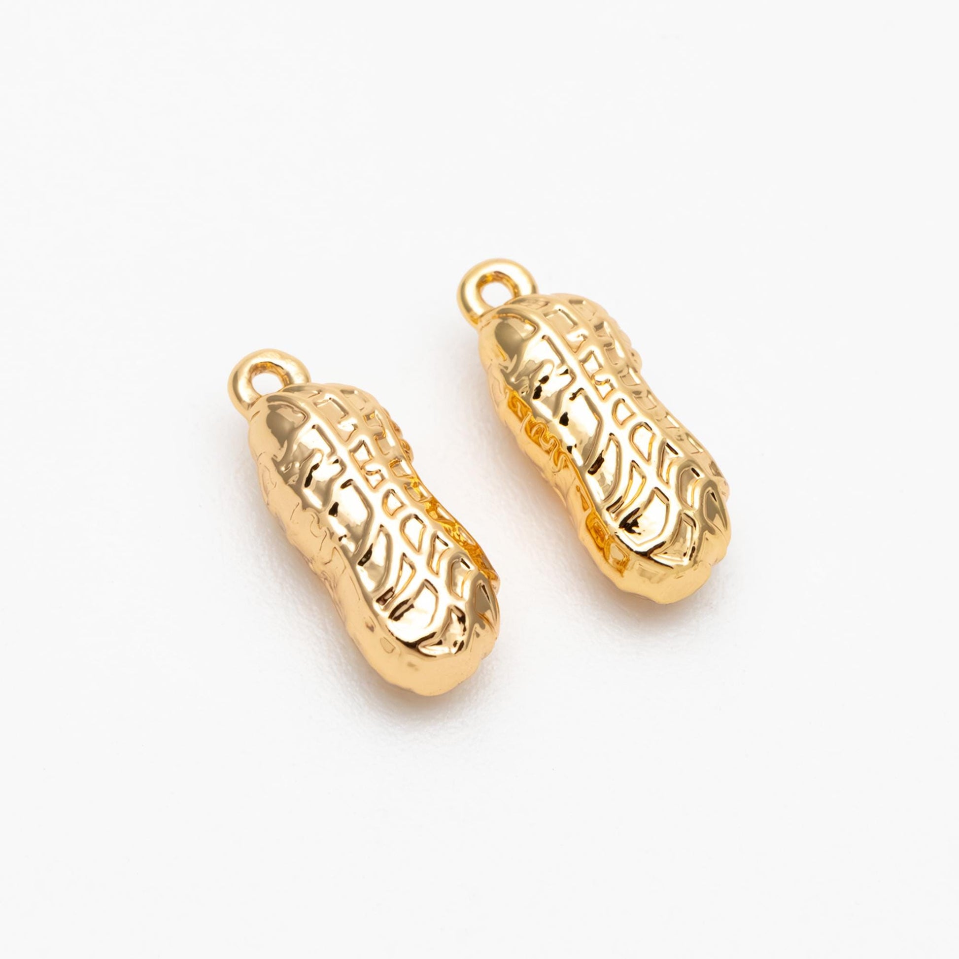 10pcs Gold/ Silver Peanut Charms , 18K Gold/ Rhodium plated Brass, Jewelry Making, Diy Material, Jewelry Supplies (GB-4589-F)