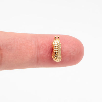 10pcs Gold/ Silver Peanut Charms , 18K Gold/ Rhodium plated Brass, Jewelry Making, Diy Material, Jewelry Supplies (GB-4589-F)