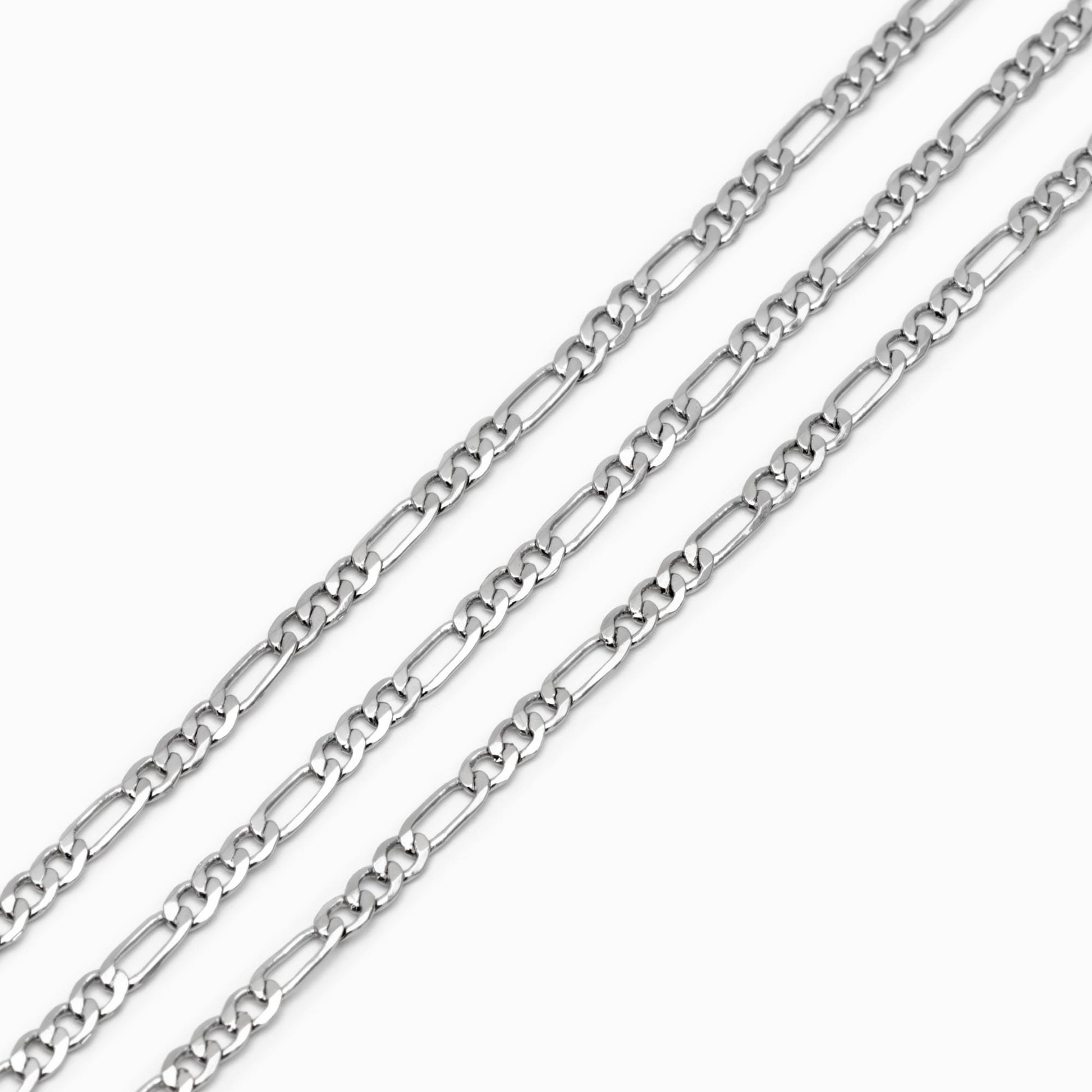 Delicate Flat Figaro Chains, 18K Gold/ Rhodium plated Brass, Craft Necklace Components Wholesale, 2/ 2.5/ 3.5mm (#LK-355)/ 1 Meter=3.3 ft