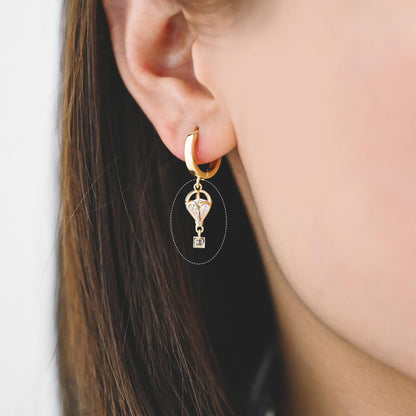 4pcs Gold Hot Air Balloon Charms with Cubic Zirconia, Jewelry Making, Diy Material, Jewelry Supplies (GB-3105)