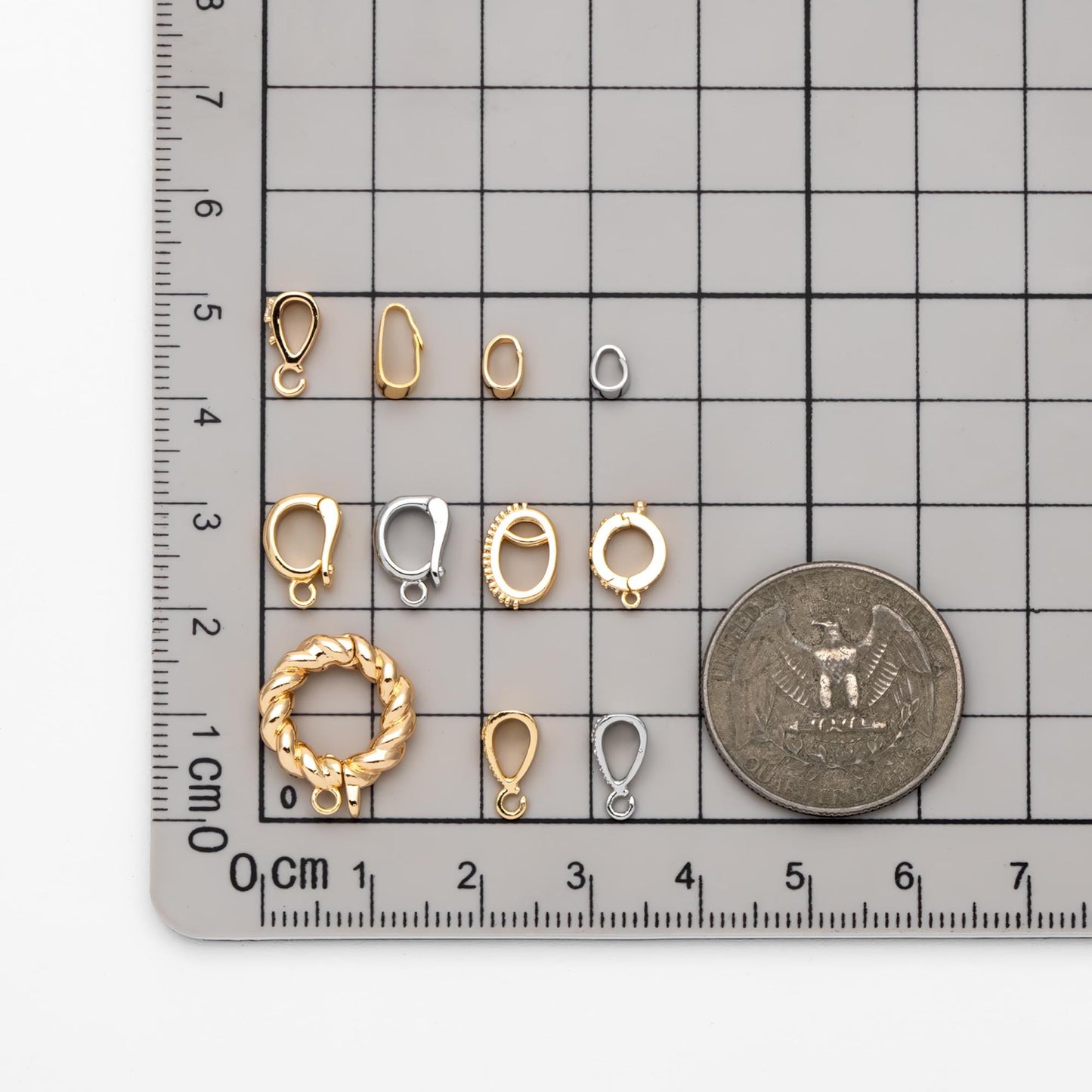 10pcs Gold/ Silver Tone Bail Connector, Gold/ Rhodium Plated Bails, Small Bail, Jewelry Bail, Pendant Bails, Metal Bails (GB-1468)