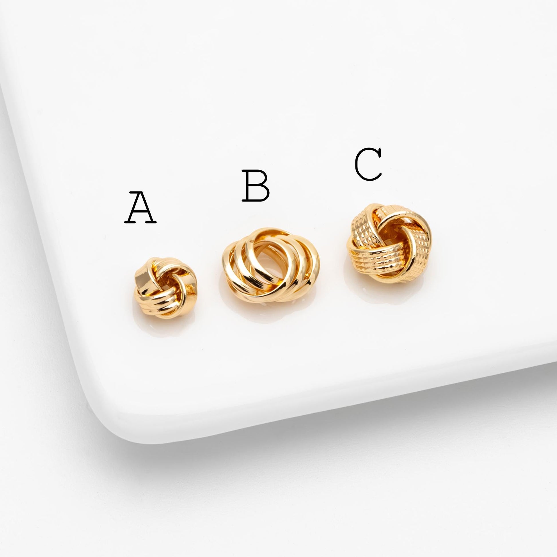 10pcs Gold Knot Spacer Beads , Gold plated Brass, Jewelry Making Supplies Wholesale (GB-3715)