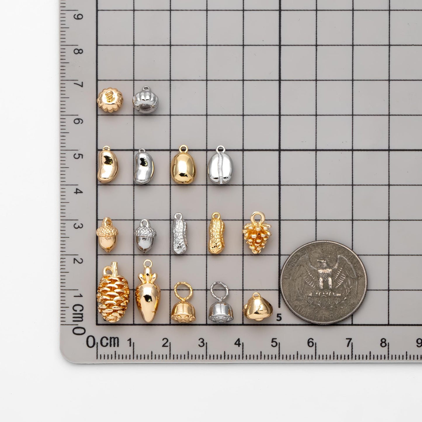 10pcs Gold/ Silver Nut Charms , 18K Gold/ Rhodium plated Brass, Jewelry Making, Diy Material, Jewelry Supplies (GB-4589)