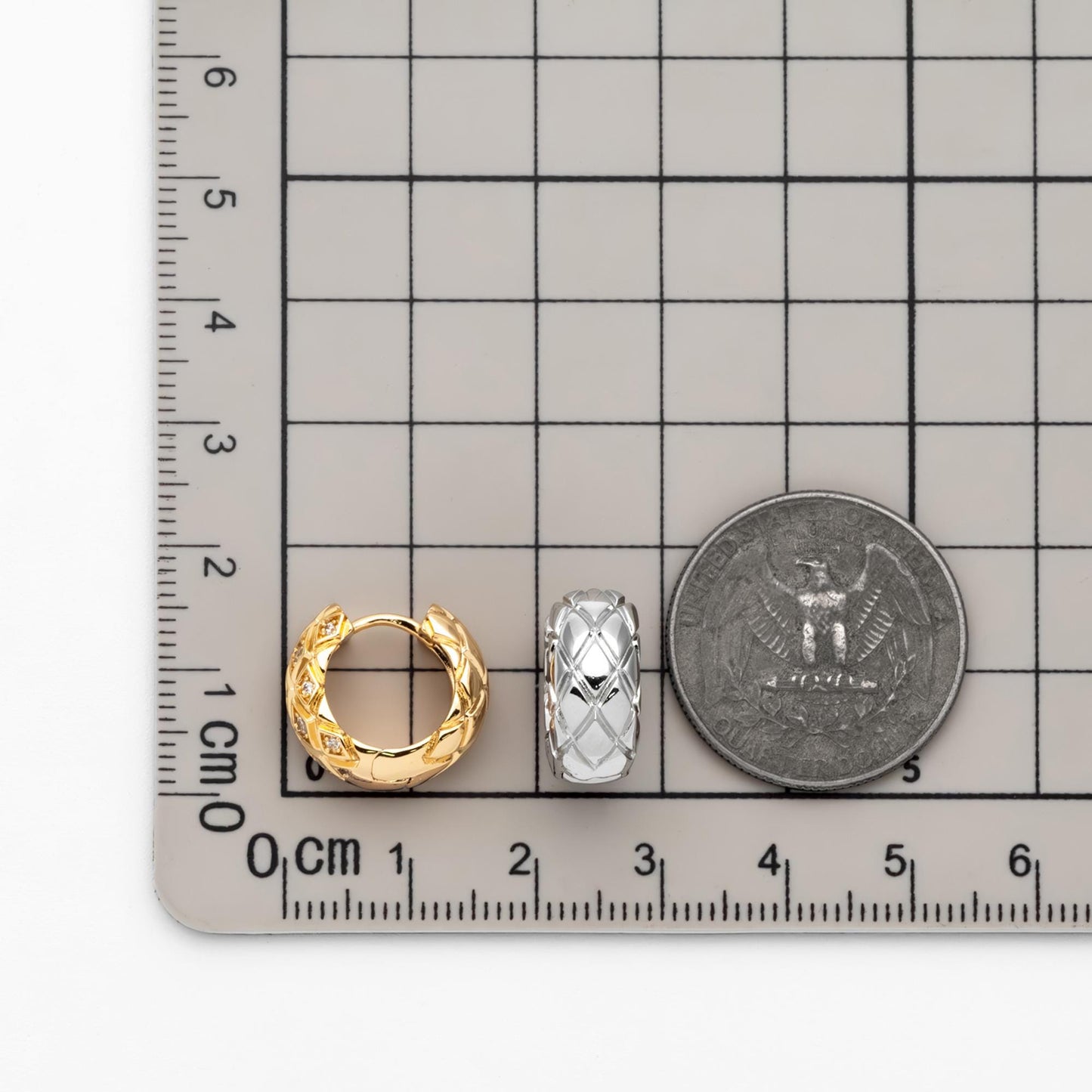 4pcs CZ Pave Gold/ Silver Tone Textured Hoop Earrings, Huggie Earrings, Minimalist Earring, Small Gold Hoops Earring (GB-4673)