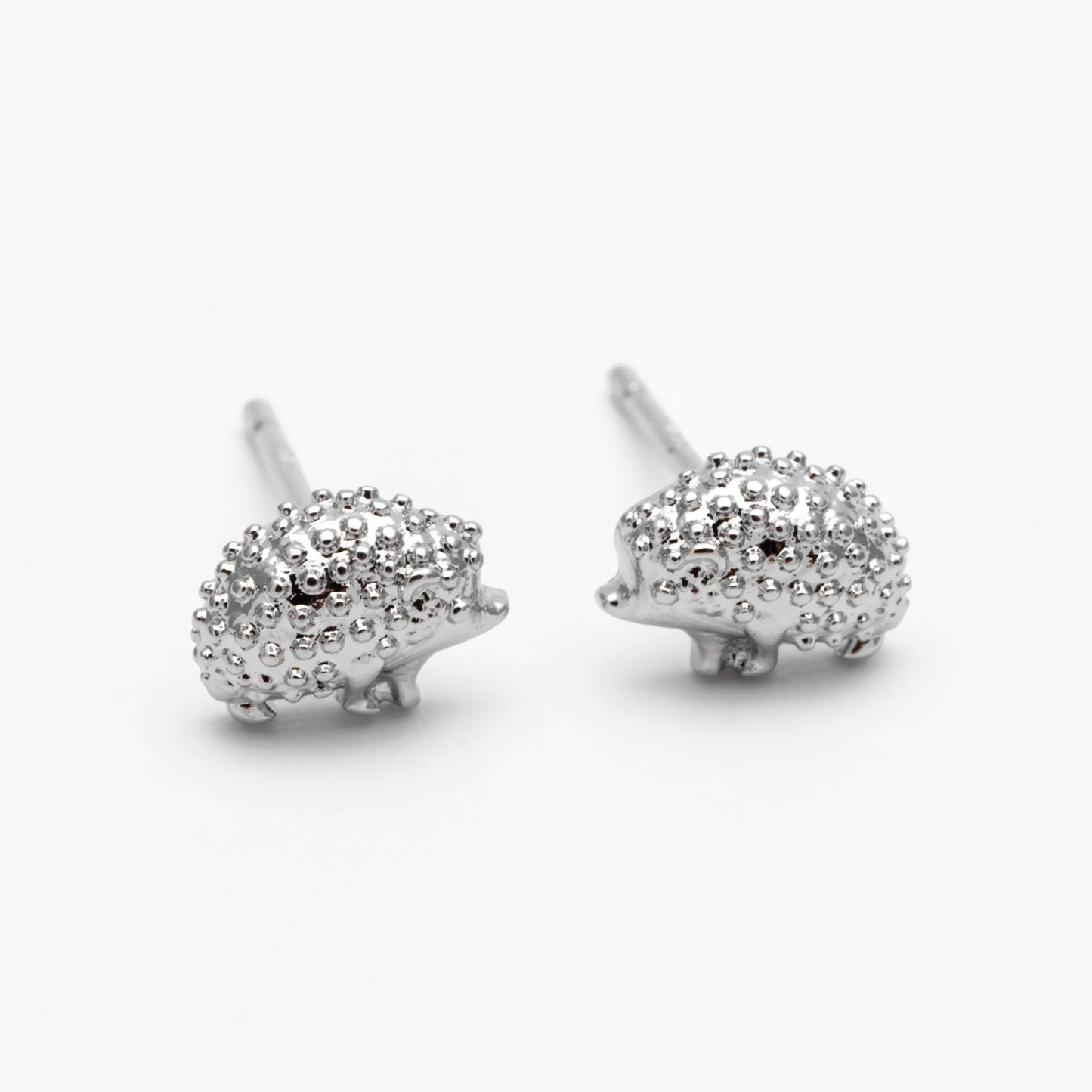 10pcs Gold/ Silver Tone Hedgehog Earrings, 18K Gold/ Rhodium Plated Brass, Minimalist Animal Stud Earring (GB-4674)