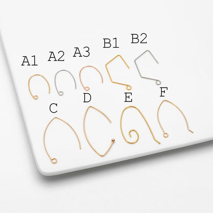 10pcs Gold/ Silver/ Rose Gold Brass Ear Hooks 20x14mm, Simple Earwires Earring Components (GB-947)
