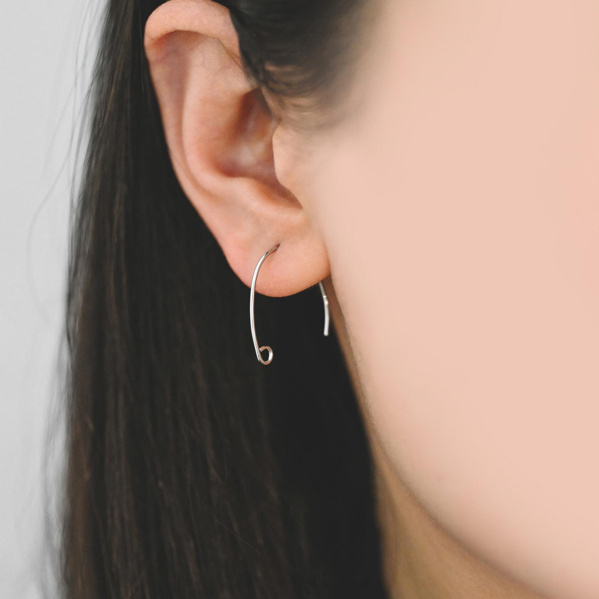 10pcs Gold/ Silver/ Rose Gold Brass Ear Hooks 20x14mm, Simple Earwires Earring Components (GB-947)