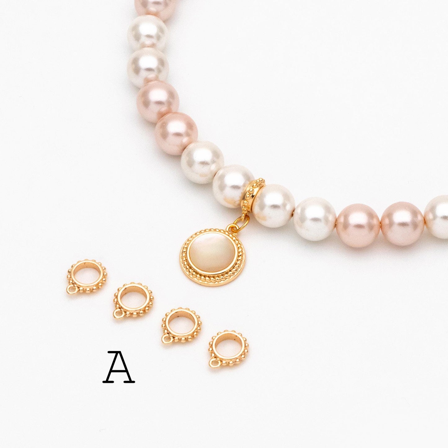 10pcs Gold/ Silver Bail Beads, Bail Charm Holder Spacer with Loop, Tube Bails, Cord Bails, Slider Bails, Spacer Ring (GB-1328)