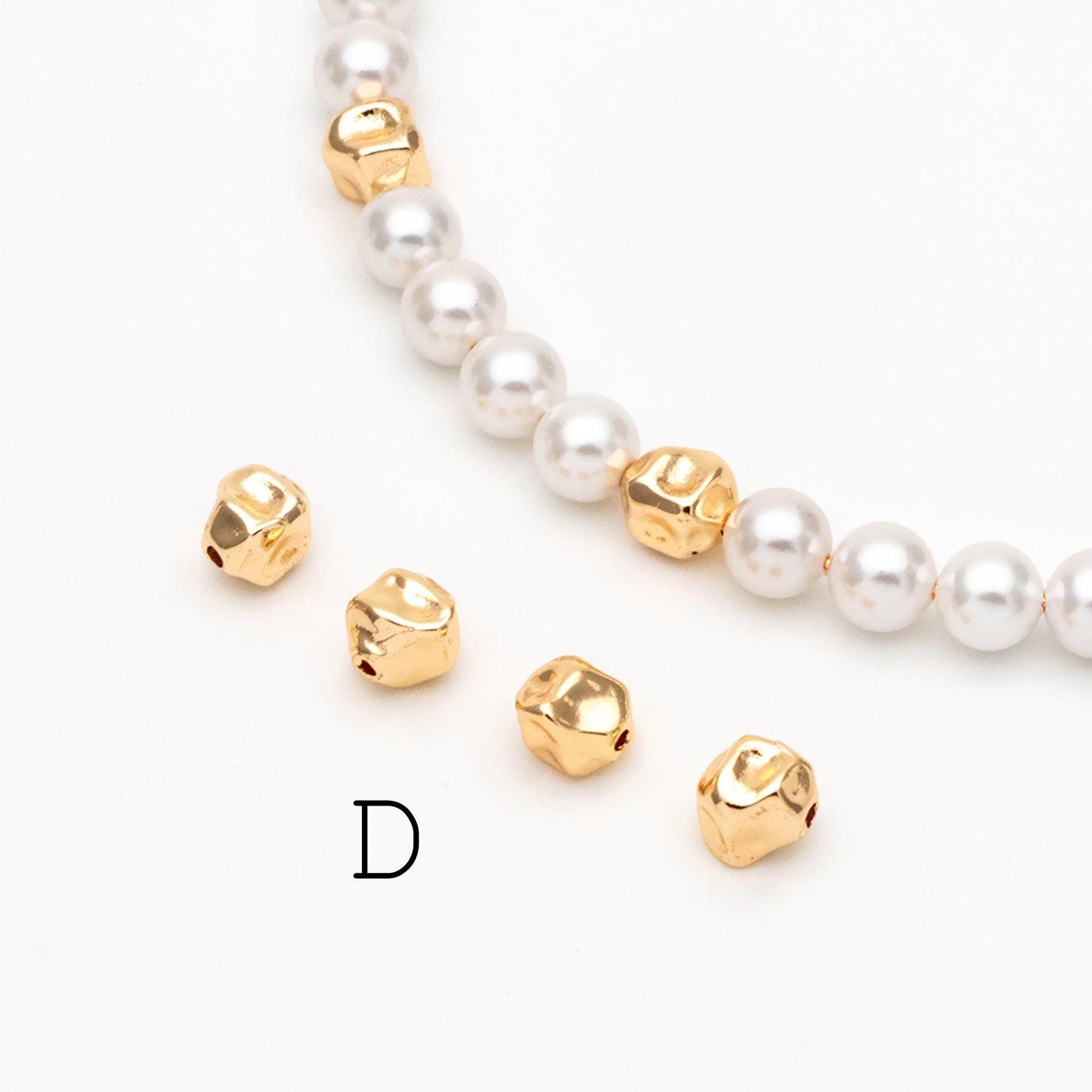 10pcs Gold Spacer Beads, Gold plated Brass, Jewelry Making, Diy Material, Jewelry Supplies (GB-2956)