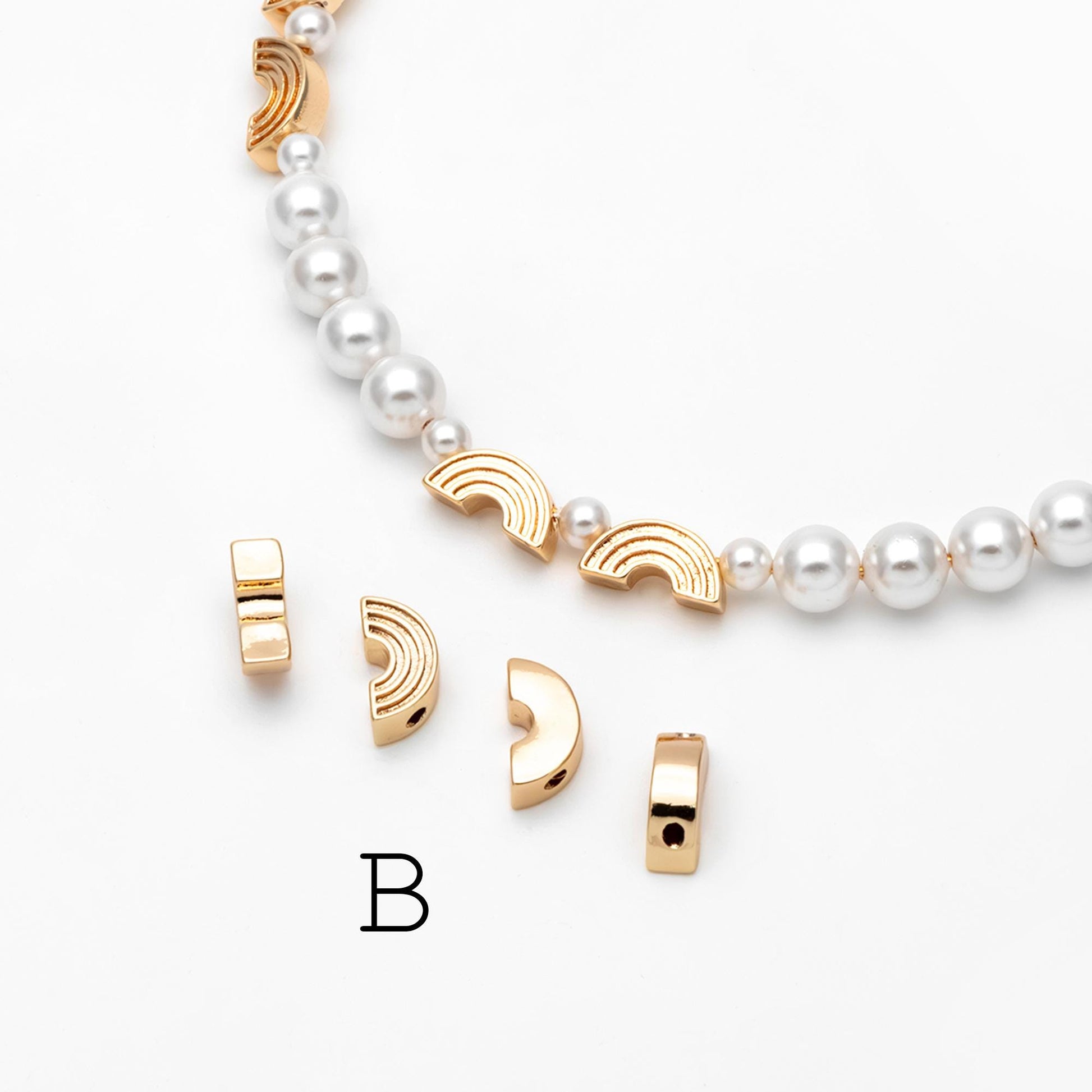 10pcs Gold/ Silver Spacer Beads, Gold/ Rhodium plated Brass Spacer Beads, Celestial Beads (GB-2964)