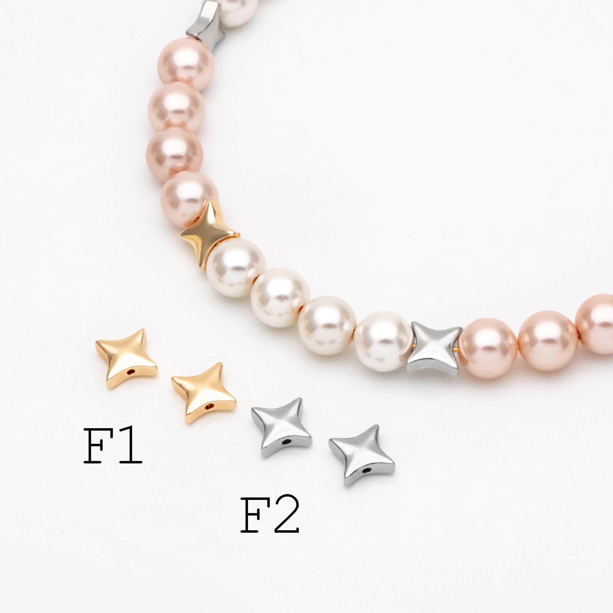 10pcs Gold/ Silver Spacer Beads, Gold/ Rhodium plated Brass Spacer Beads, Celestial Beads (GB-2964)