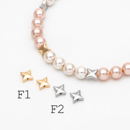 10pcs Gold/ Silver Spacer Beads, Gold/ Rhodium plated Brass Spacer Beads, Celestial Beads (GB-2964)