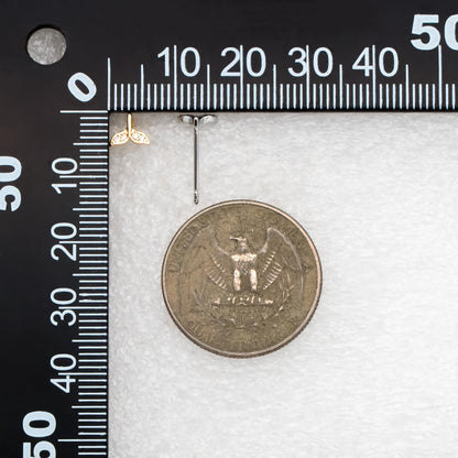 10pcs CZ pave Gold/ Silver Whale Tail Earrings, Real Gold/ Rhodium Plated Brass, Fish Tail Stud Earrings (#GB-4677)