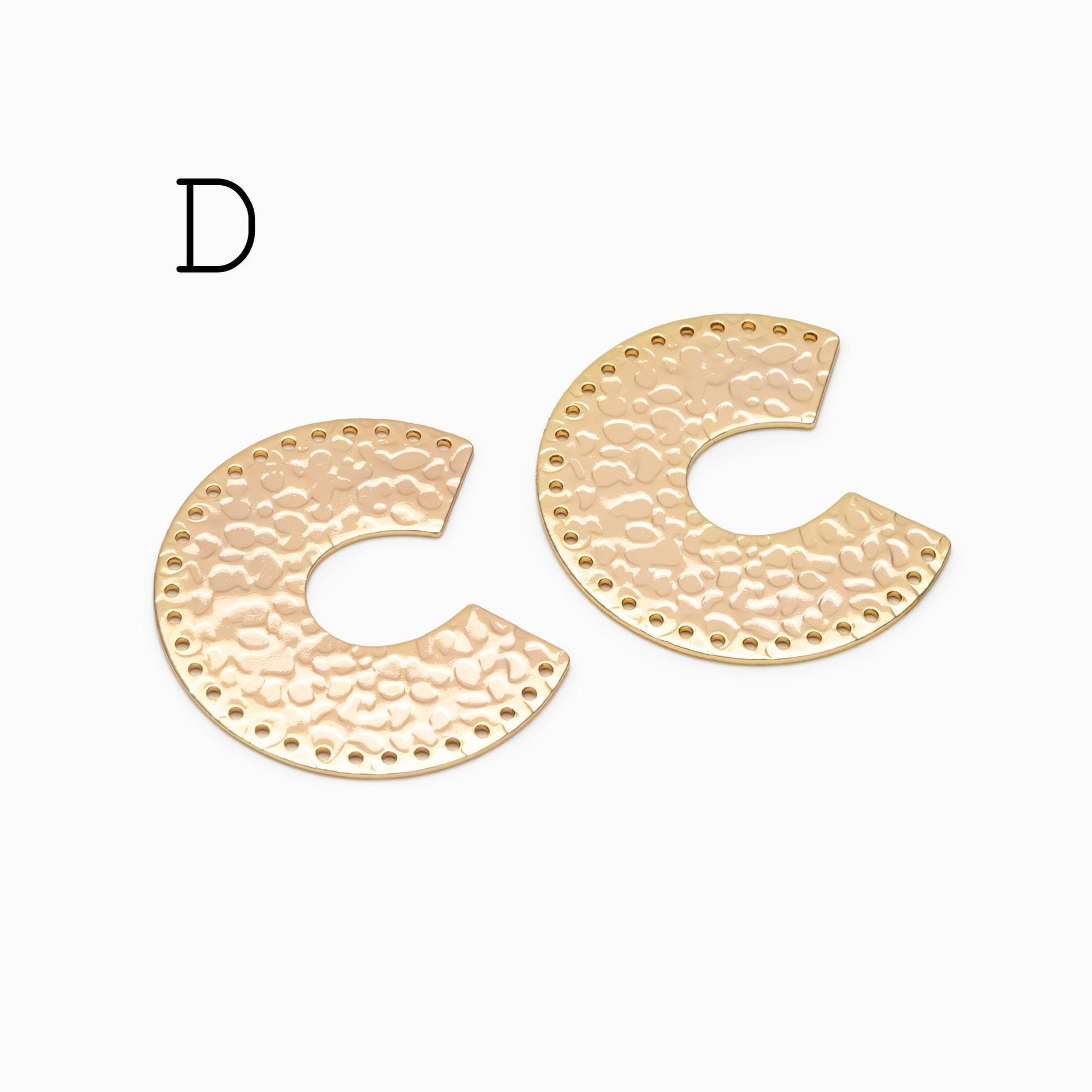 10pcs Gold/ Silver tone Hammered Geometric Charm Connectors, Gold/ Rhodium plated Brass Rustic Pendants (GB-654)