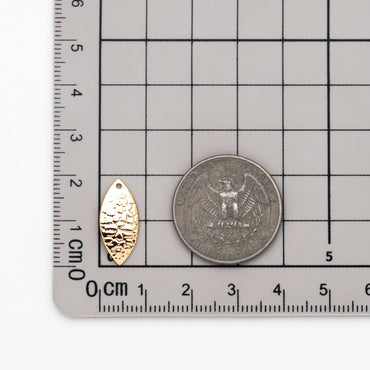 10pcs Gold Textured Marquise Charms, Real Gold plated Brass Horse Eye Charm (GB-1404-B)