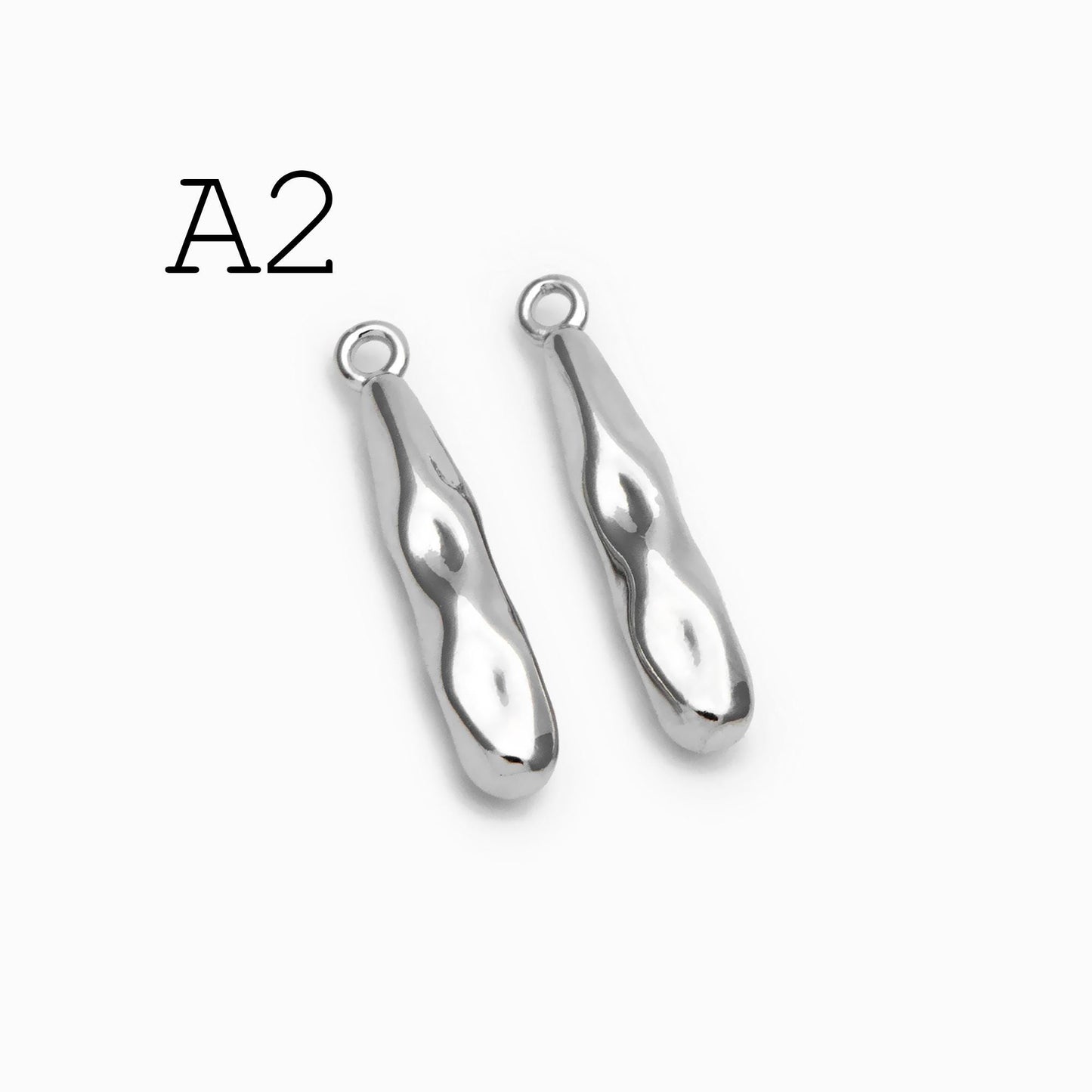 10pcs Gold/ Silver Tone Hammered Bar Charm, Jewelry Making, Diy Material, Jewelry Supplies (GB-2416)