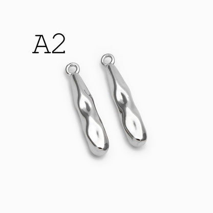 10pcs Gold/ Silver Tone Hammered Bar Charm, Jewelry Making, Diy Material, Jewelry Supplies (GB-2416)