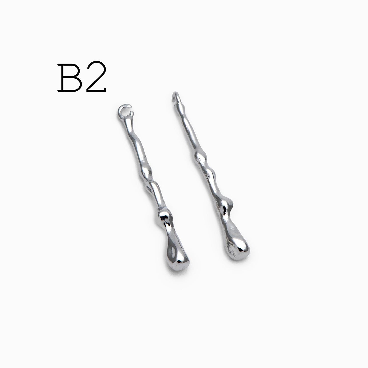 10pcs Gold/ Silver Tone Hammered Bar Charm, Jewelry Making, Diy Material, Jewelry Supplies (GB-2416)