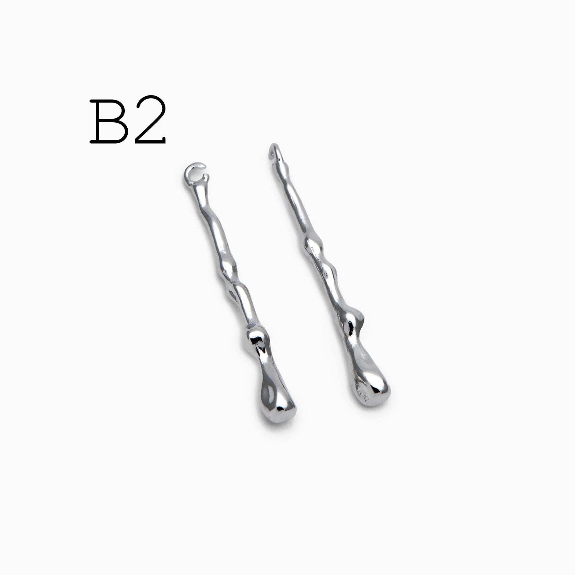 10pcs Gold/ Silver Tone Hammered Bar Charm, Jewelry Making, Diy Material, Jewelry Supplies (GB-2416)