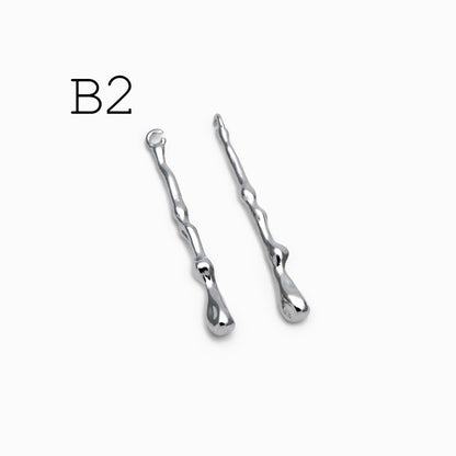 10pcs Gold/ Silver Tone Hammered Bar Charm, Jewelry Making, Diy Material, Jewelry Supplies (GB-2416)