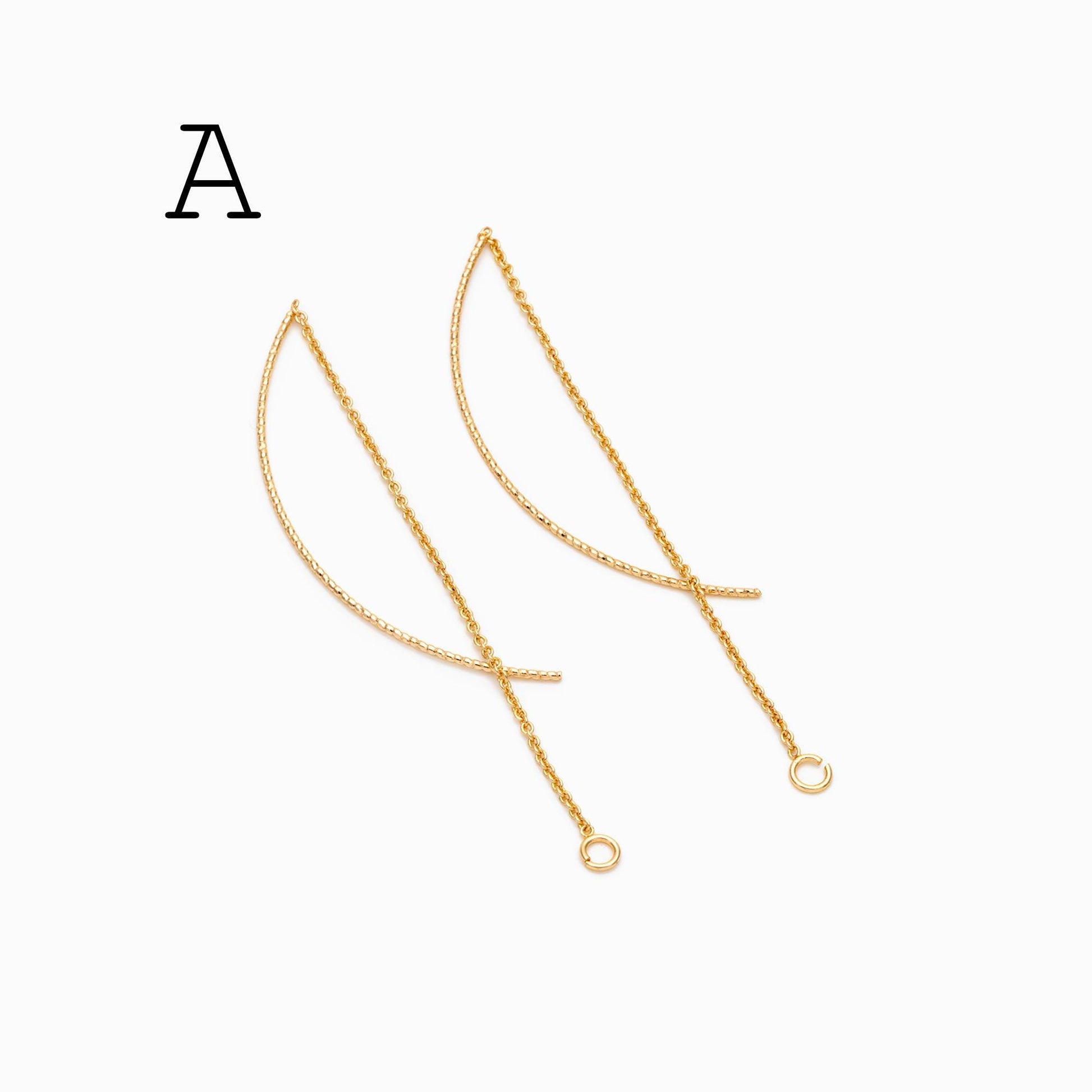 10pcs Ear Threader Findings for Handmade Jewelry, Craft Supplies (GB-1299)