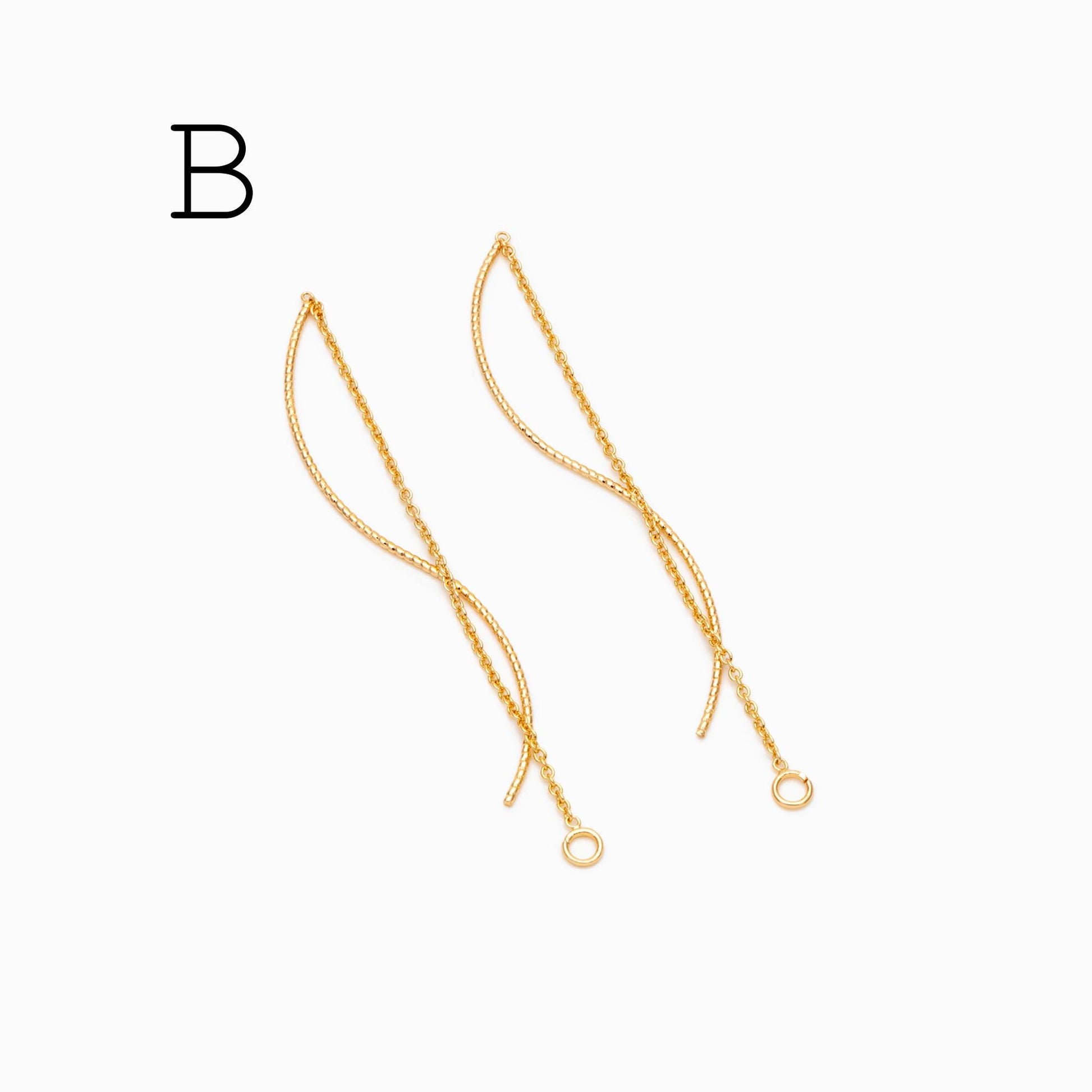 10pcs Ear Threader Findings for Handmade Jewelry, Craft Supplies (GB-1299)