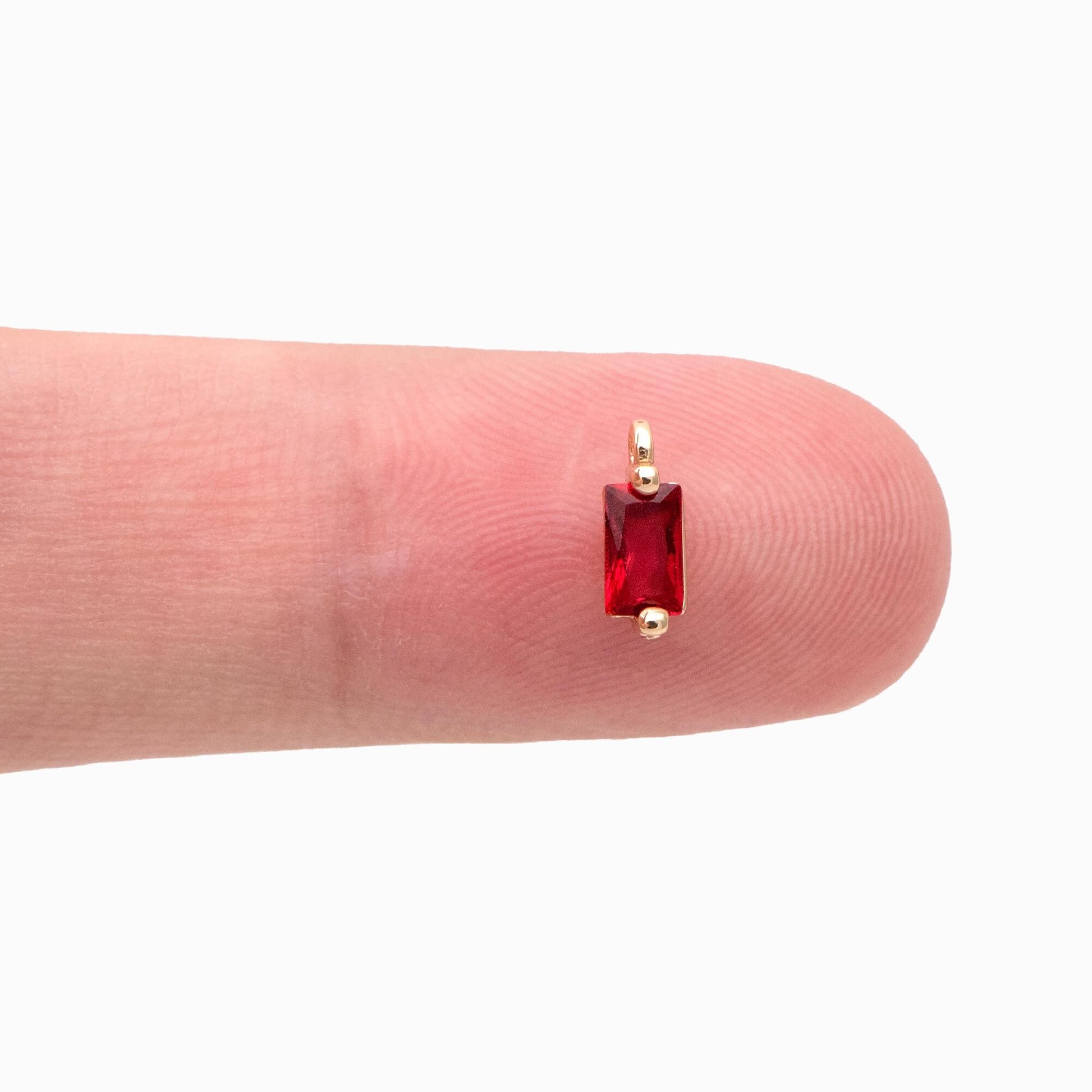 10pcs Glass Pave Gold Rectangle Charm, Earring Findings, Jewelry Making, Jewelry Supplies (GB-3126)