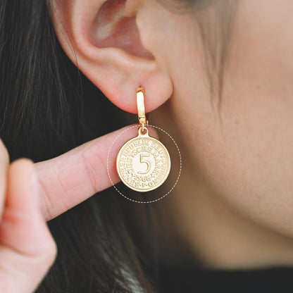 10pcs Gold/ Silver Round Coin Charms, Gold/ Rhodium plated Brass Disk Pendants, Jewelry Supplies (GB-1746)