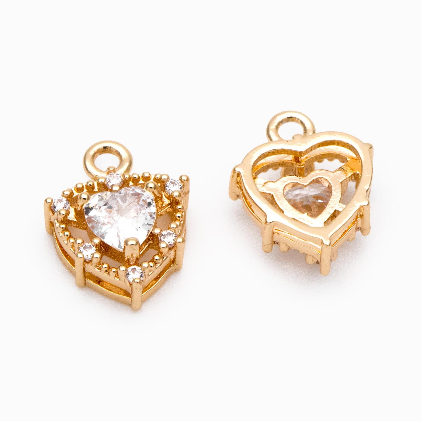 4pcs CZ Pave Round/ Square/ Heart/ Star Charms, Jewelry Making, Diy Material, Jewelry Supplies (GB-3116)