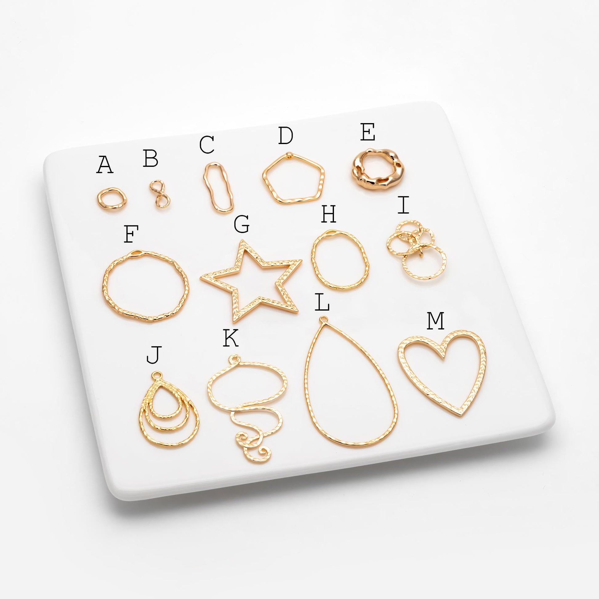 10pcs Gold Geometric Charm Connectors, 18K Gold plated Brass Earring Pendants (GB-2750)