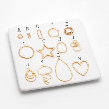 10pcs Gold Geometric Charm Connectors, 18K Gold plated Brass Earring Pendants (GB-2750)