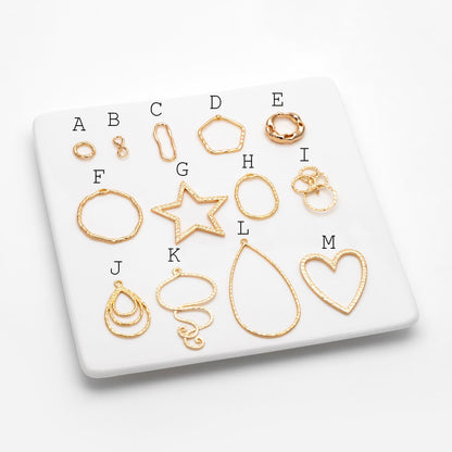 10pcs Gold Geometric Charm Connectors, 18K Gold plated Brass Earring Pendants (GB-2750)