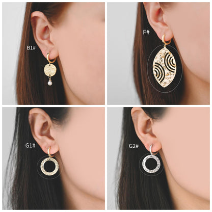 10pcs Gold/ Silver Tone Hammered Charm Connectors, Gold/ Rhodium plated Brass, Rustic Geometric Pendents (GB-1422)