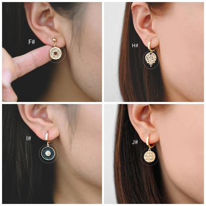 4pcs Gold Round Disc Charms , 18K Gold plated Brass, Jewelry Making, Diy Material, Jewelry Supplies (GB-3464)