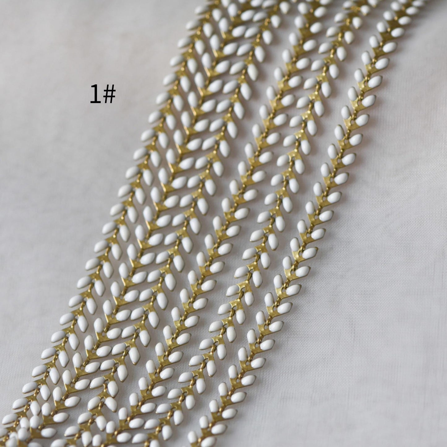 Mint Green Enamel Brass Arrow Chain 6mm, Flat Chevron Chain, Herringbone Fish bone Designer Chain (#LK-048)/ 1 Meter=3.3ft