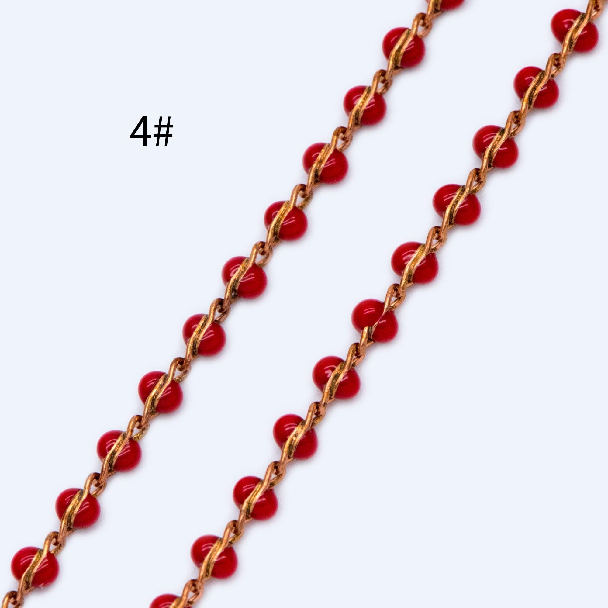 Enamel Brass Chain 2.5mm Thin, Unplated Brass Designer Chains (#LK-050)/ 1 meter