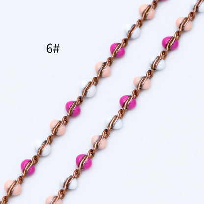 Enamel Brass Chain 2.5mm Thin, Unplated Brass Designer Chains (#LK-050)/ 1 meter