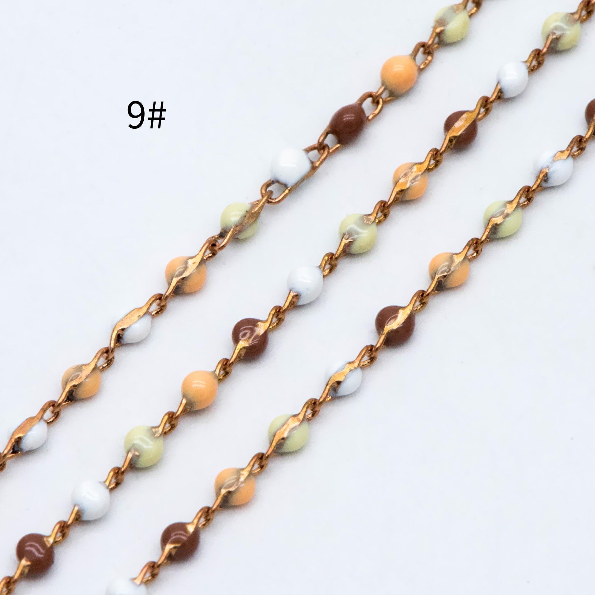 Enamel Brass Chain 2.5mm Thin, Unplated Brass Designer Chains (#LK-050)/ 1 meter